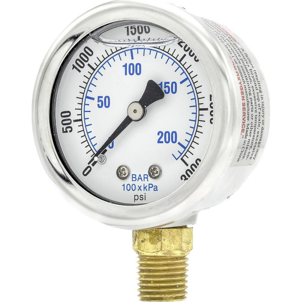 Pressure Gauges; Gauge Type: Industrial Pressure Gauges ; Scale Type: Dual ; Accuracy (%): 3-2-3% ; Dial Type: Analog ; Thread Type: 1/4