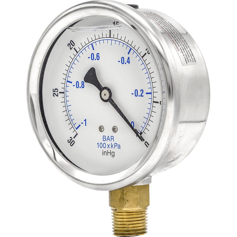 Pressure Gauges; Gauge Type: Industrial Pressure Gauges ; Scale Type: Dual ; Accuracy (%): 2-1-2% ; Dial Type: Analog ; Thread Type: NPT ; Bourdon Tube Material: Bronze