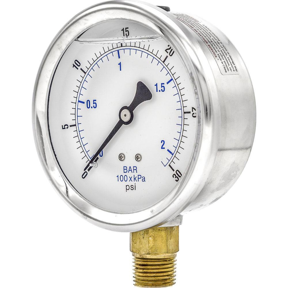Pressure Gauges; Gauge Type: Industrial Pressure Gauges ; Scale Type: Dual ; Accuracy (%): 2-1-2% ; Dial Type: Analog ; Thread Type: NPT ; Bourdon Tube Material: Bronze