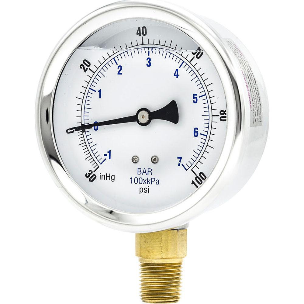 Pressure Gauges; Gauge Type: Industrial Pressure Gauges ; Scale Type: Dual ; Accuracy (%): 2-1-2% ; Dial Type: Analog ; Thread Type: NPT ; Bourdon Tube Material: Bronze