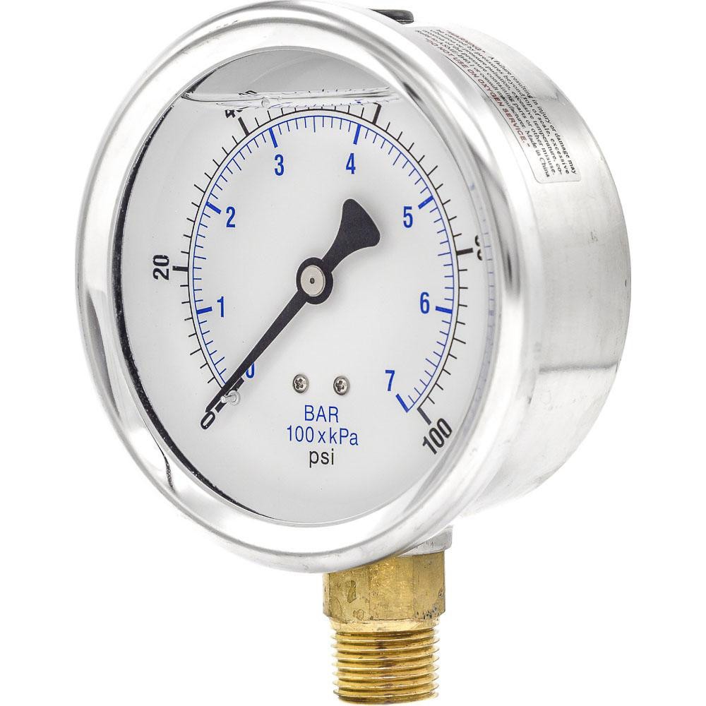 Pressure Gauges; Gauge Type: Industrial Pressure Gauges ; Scale Type: Dual ; Accuracy (%): 2-1-2% ; Dial Type: Analog ; Thread Type: NPT ; Bourdon Tube Material: Bronze