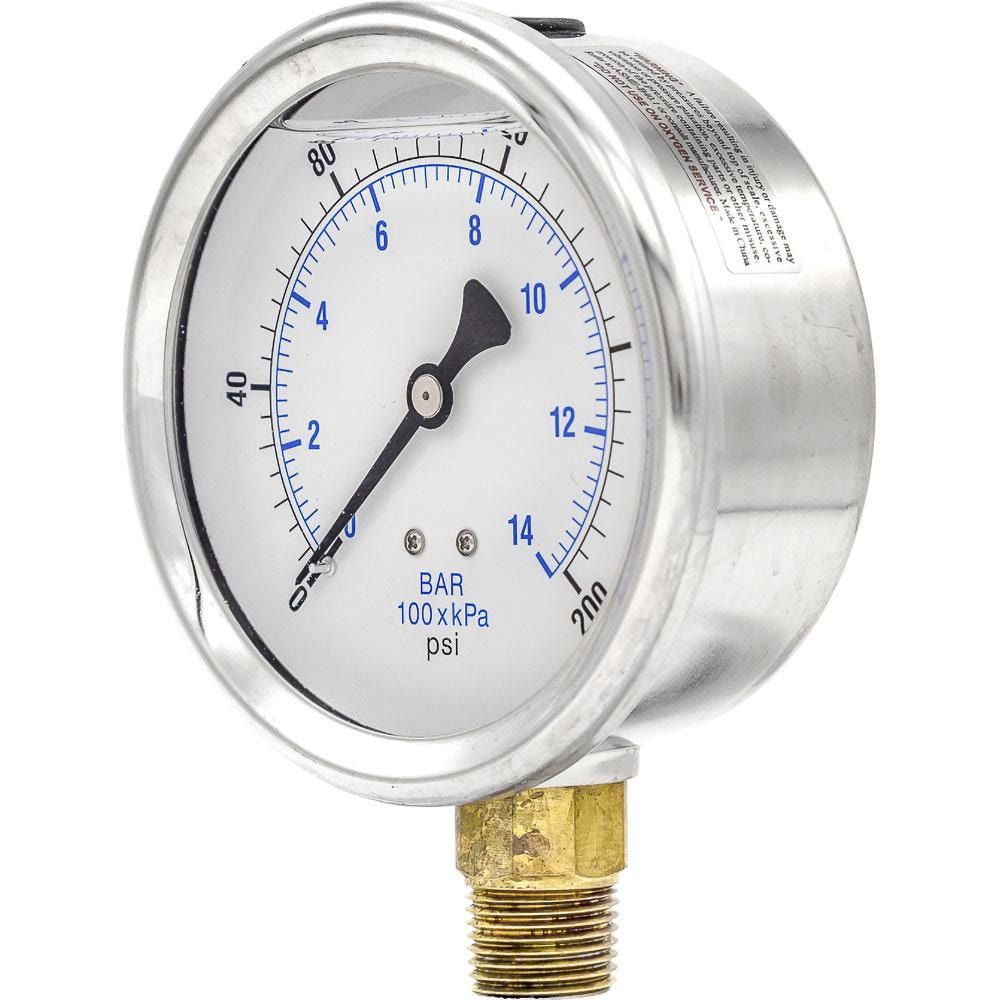 Pressure Gauges; Gauge Type: Industrial Pressure Gauges ; Scale Type: Dual ; Accuracy (%): 2-1-2% ; Dial Type: Analog ; Thread Type: NPT ; Bourdon Tube Material: Bronze