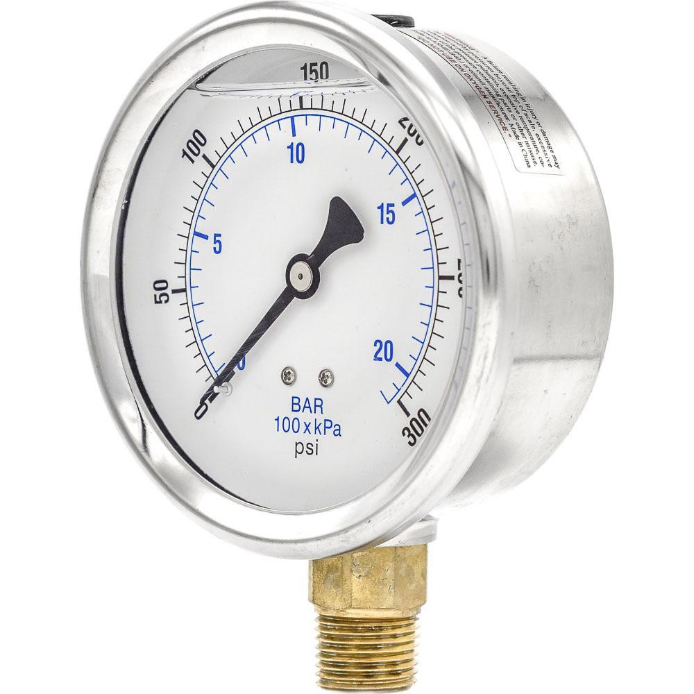 Pressure Gauges; Gauge Type: Industrial Pressure Gauges ; Scale Type: Dual ; Accuracy (%): 2-1-2% ; Dial Type: Analog ; Thread Type: NPT ; Bourdon Tube Material: Bronze