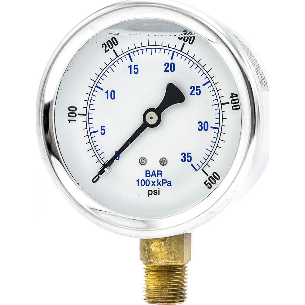 Pressure Gauges; Gauge Type: Industrial Pressure Gauges ; Scale Type: Dual ; Accuracy (%): 2-1-2% ; Dial Type: Analog ; Thread Type: NPT ; Bourdon Tube Material: Bronze