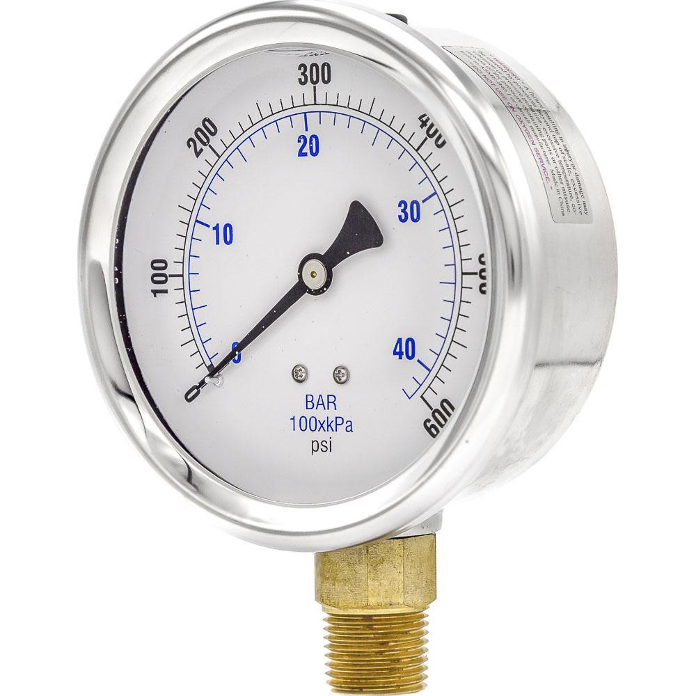 Pressure Gauges; Gauge Type: Industrial Pressure Gauges ; Scale Type: Dual ; Accuracy (%): 2-1-2% ; Dial Type: Analog ; Thread Type: NPT ; Bourdon Tube Material: Bronze