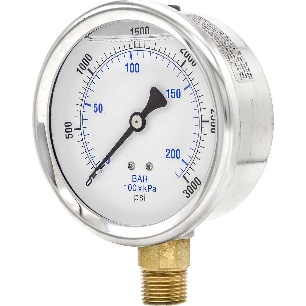 Pressure Gauges; Gauge Type: Industrial Pressure Gauges ; Scale Type: Dual ; Accuracy (%): 2-1-2% ; Dial Type: Analog ; Thread Type: NPT ; Bourdon Tube Material: Bronze