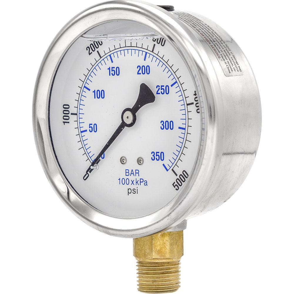 Pressure Gauges; Gauge Type: Industrial Pressure Gauges ; Scale Type: Dual ; Accuracy (%): 2-1-2% ; Dial Type: Analog ; Thread Type: NPT ; Bourdon Tube Material: Bronze