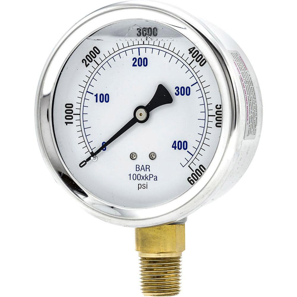 Pressure Gauges; Gauge Type: Industrial Pressure Gauges ; Scale Type: Dual ; Accuracy (%): 2-1-2% ; Dial Type: Analog ; Thread Type: NPT ; Bourdon Tube Material: Bronze
