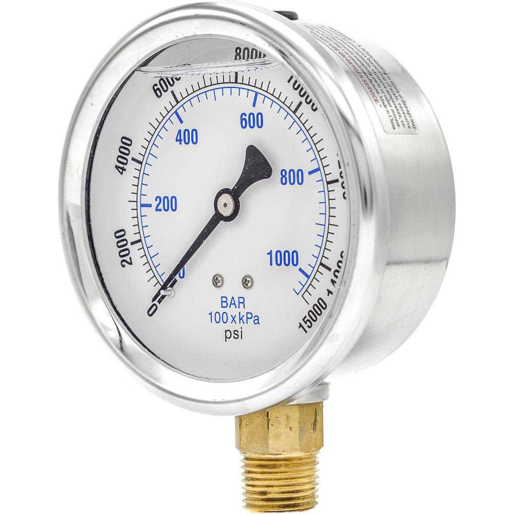Pressure Gauges; Gauge Type: Industrial Pressure Gauges ; Scale Type: Dual ; Accuracy (%): 2-1-2% ; Dial Type: Analog ; Thread Type: NPT ; Bourdon Tube Material: Bronze