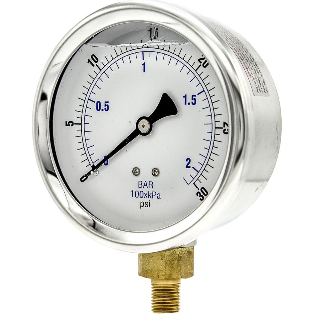 Pressure Gauges; Gauge Type: Industrial Pressure Gauges ; Scale Type: Dual ; Accuracy (%): 2-1-2% ; Dial Type: Analog ; Thread Type: 1/4