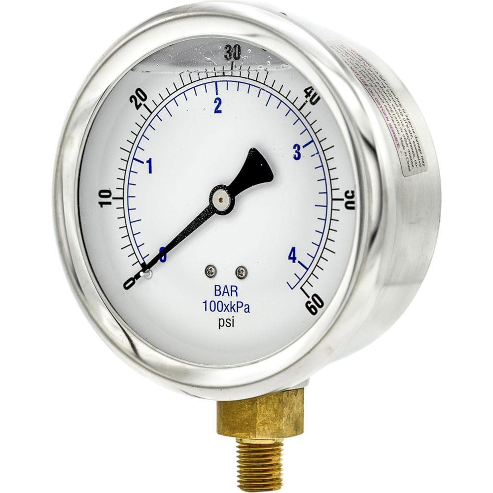 Pressure Gauges; Gauge Type: Industrial Pressure Gauges ; Scale Type: Dual ; Accuracy (%): 2-1-2% ; Dial Type: Analog ; Thread Type: 1/4