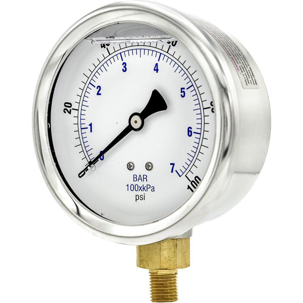 Pressure Gauges; Gauge Type: Industrial Pressure Gauges ; Scale Type: Dual ; Accuracy (%): 2-1-2% ; Dial Type: Analog ; Thread Type: 1/4