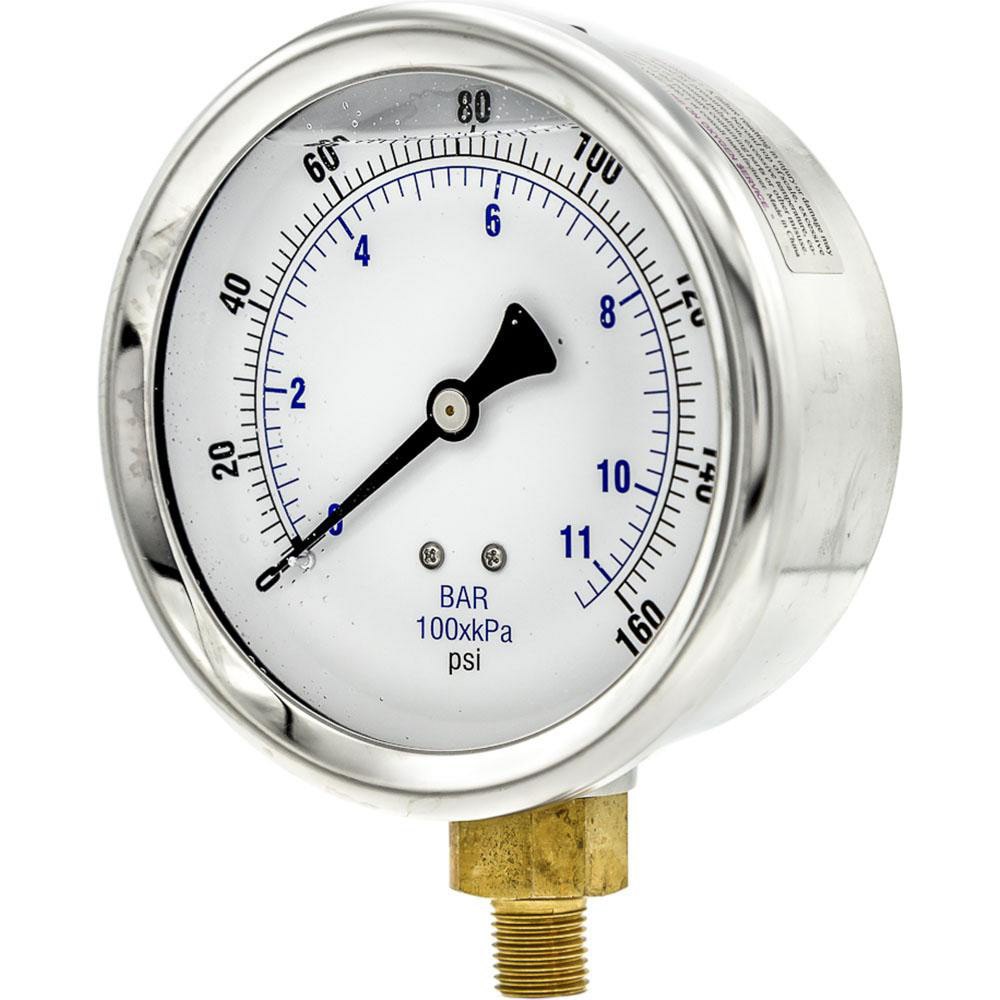 Pressure Gauges; Gauge Type: Industrial Pressure Gauges ; Scale Type: Dual ; Accuracy (%): 2-1-2% ; Dial Type: Analog ; Thread Type: 1/4