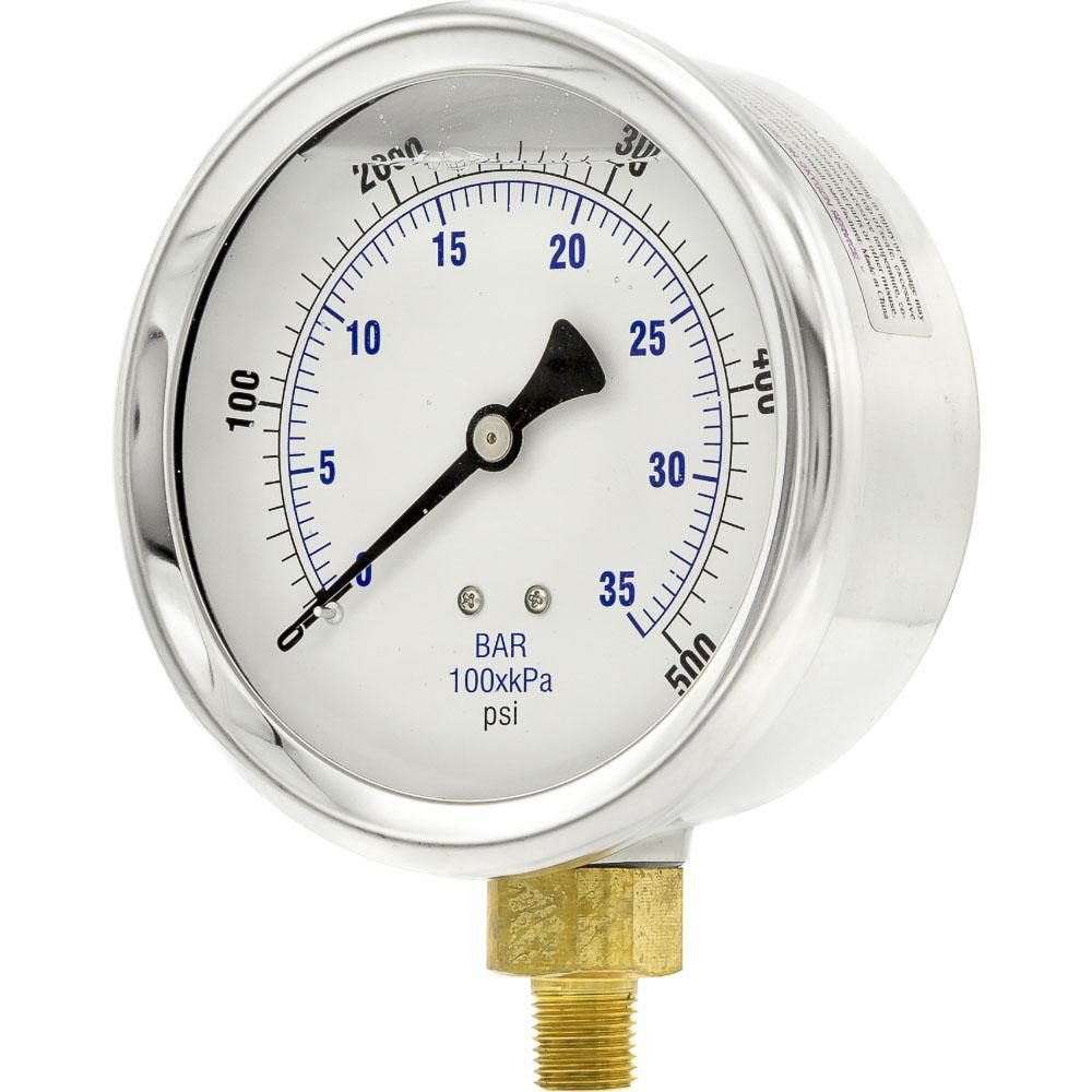 Pressure Gauges; Gauge Type: Industrial Pressure Gauges ; Scale Type: Dual ; Accuracy (%): 2-1-2% ; Dial Type: Analog ; Thread Type: 1/4
