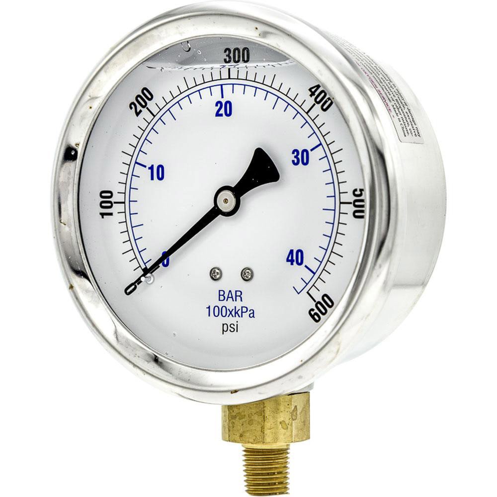 Pressure Gauges; Gauge Type: Industrial Pressure Gauges ; Scale Type: Dual ; Accuracy (%): 2-1-2% ; Dial Type: Analog ; Thread Type: 1/4