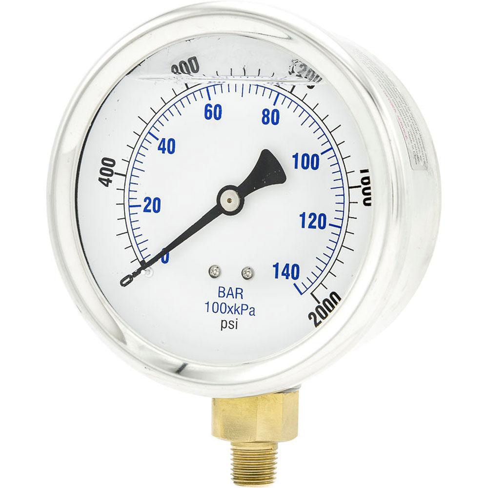 Pressure Gauges; Gauge Type: Industrial Pressure Gauges ; Scale Type: Dual ; Accuracy (%): 2-1-2% ; Dial Type: Analog ; Thread Type: 1/4