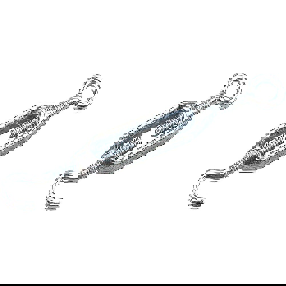 Turnbuckles; Turnbuckle Type: Hook & Eye ; Working Load Limit: 33 lb ; Thread Size: 5/32 in ; Turn-up: 4.75in ; Closed Length: 3.5in ; Material: Steel