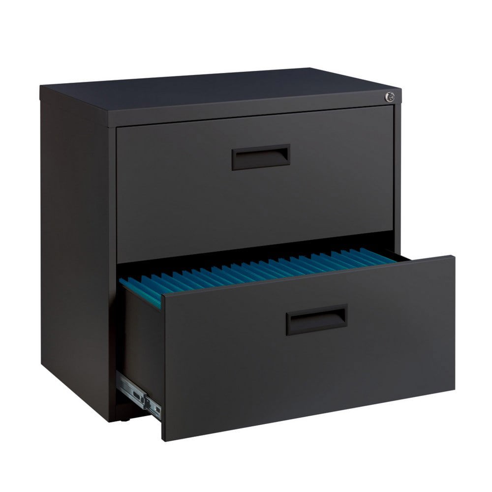Horizontal: 2 Drawers, Steel, Charcoal