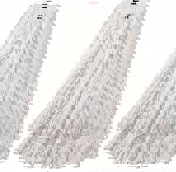 Wet Mop Cut: Clamp Jaw & Hook & Loop, Medium, White Mop, Rayon