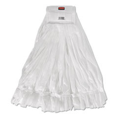 Wet Mop Cut: Clamp Jaw & Hook & Loop, Large, White Mop, Rayon