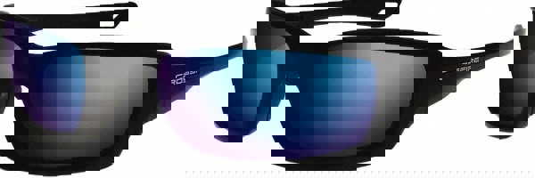 Safety Glass: Scratch-Resistant, Polycarbonate, Blue Mirror Lenses, Full-Framed, UV Protection