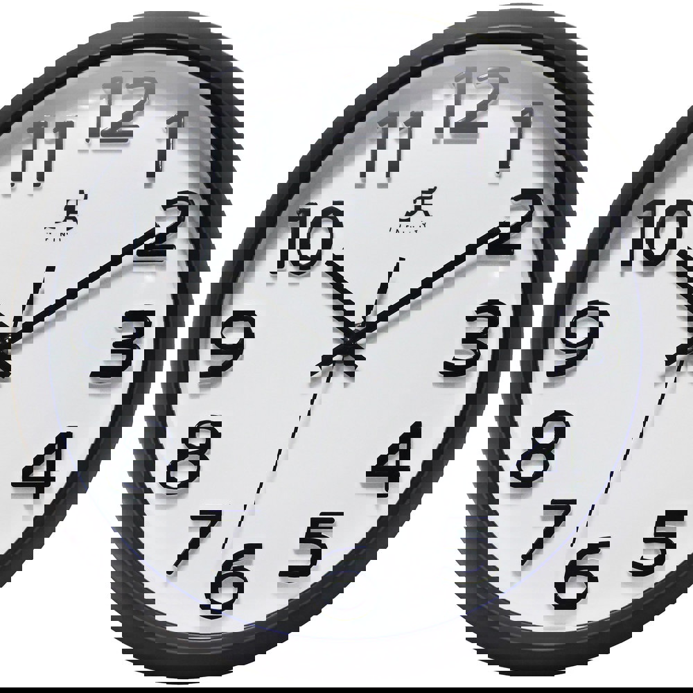 Office Wall Clocks; Clock Type: Dial ; Display Type: Analog ; Power Source: Battery ; Clock Movement Control: Quartz ; Face Diameter: 9.0000 (Decimal Inch); Face Color: White