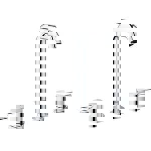 Two Handle Widespread Bathroom Sink Faucet in StarLight Polished Chrome