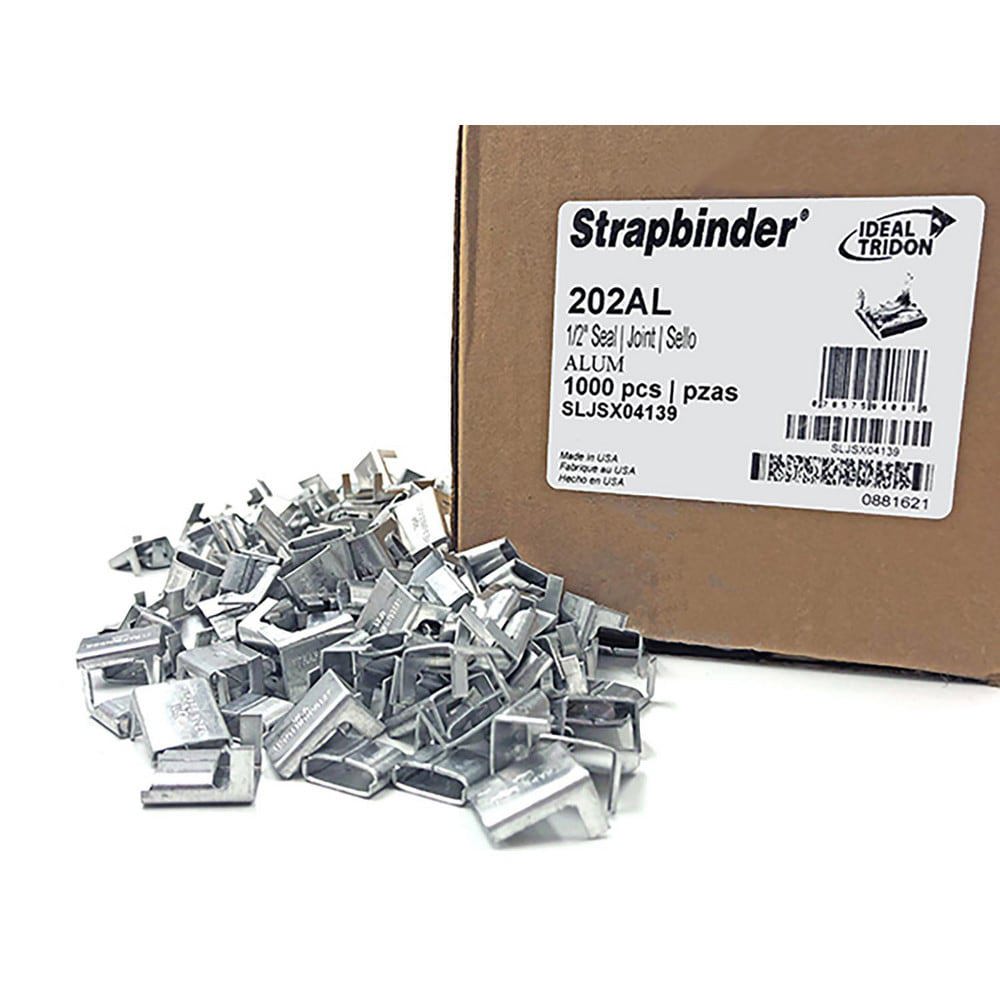 Strapping Seals & Buckles; Fits Strap Width: 0.5 ; Material: Aluminum ; UNSPSC Code: 31162406