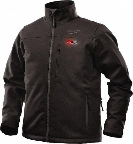 Heated Jacket: Size 3X-Large, Polyester, Zipper Closure