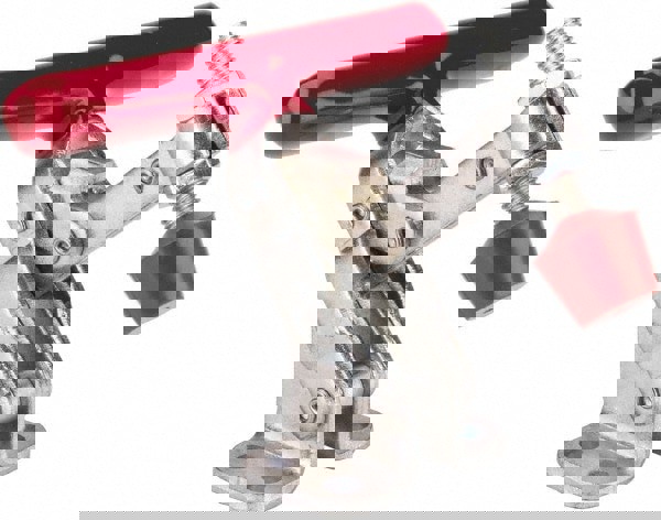 Manual Hold-Down Toggle Clamp: Vertical, 200 lb Capacity, Solid Bar, Flanged Base