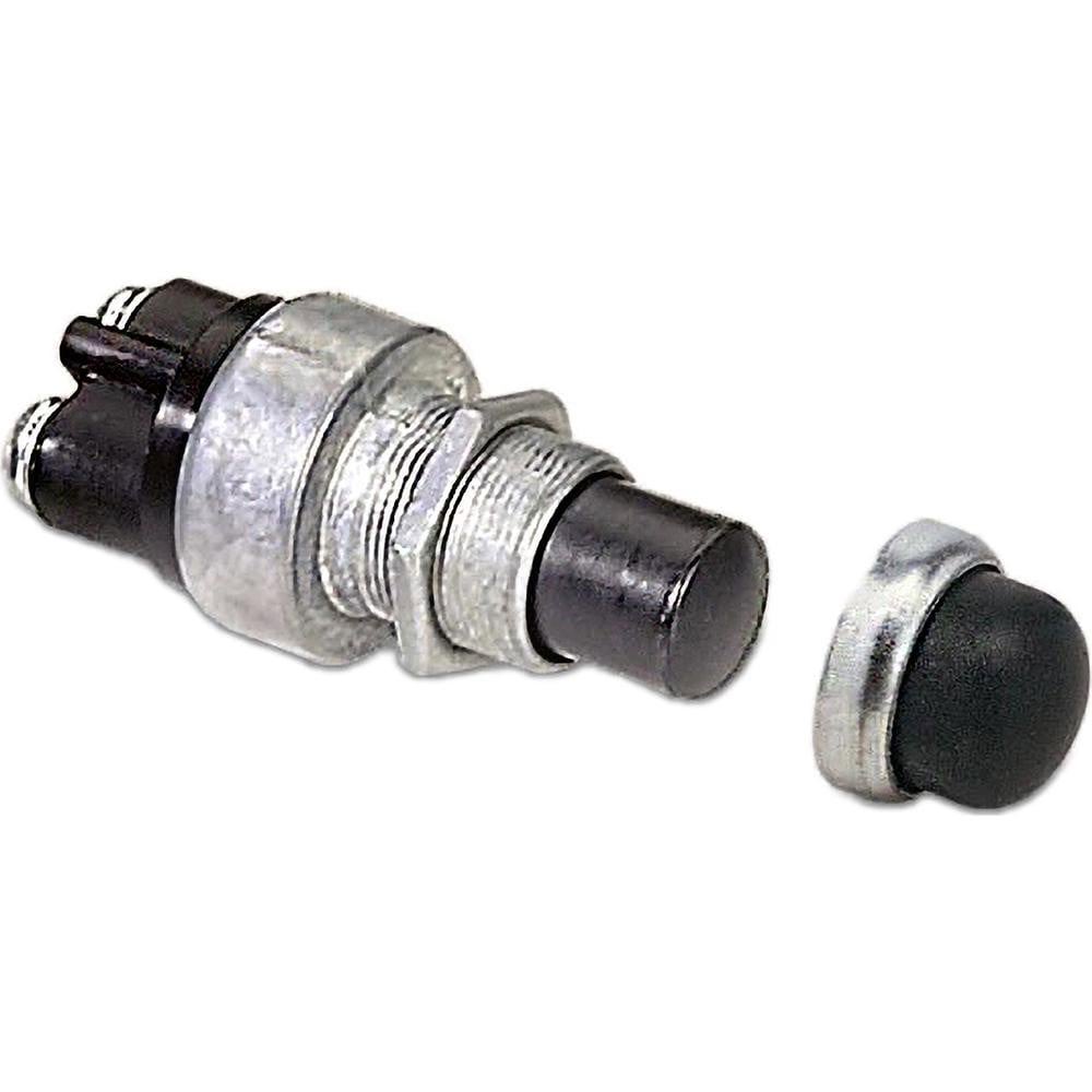 Automotive Switches; Switch Type: Starter ; Number Of Connections: 2 ; Sequence: Momentary On ; Amperage: 16 ; Voltage: 12 ; Color: Silver; Black