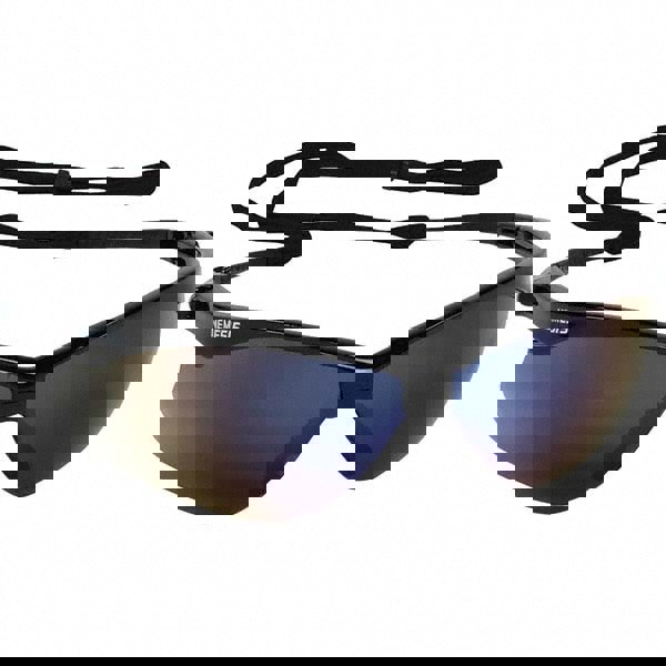 Safety Glass: Scratch-Resistant, Polycarbonate, Blue Mirror Lenses, Full-Framed, UV Protection