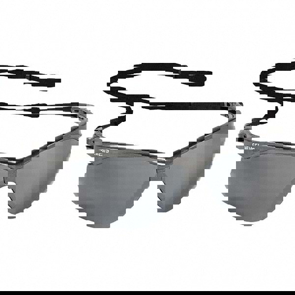 Safety Glass: Scratch-Resistant, Polycarbonate, Smoke Lenses, Full-Framed, UV Protection