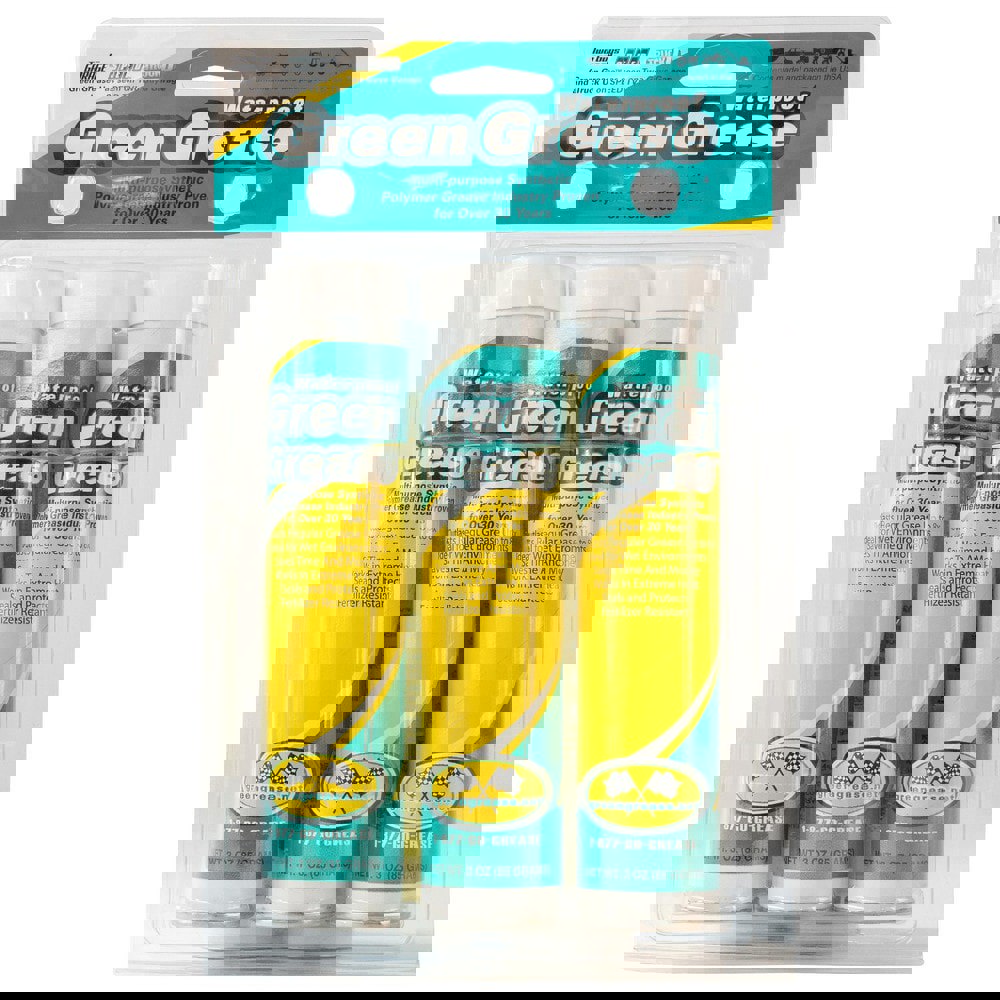 Grease; Base Oil: Synthetic ; Container Size Range: 1 oz to 15.9 oz ; NLGI Grade: 2 ; Color: Green ; Type: Extreme Pressure; Waterproof ; Composition: Lithium Complex