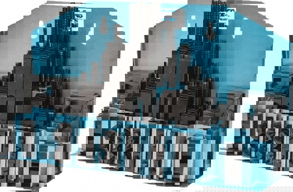 Fixture Clamp Step Block & Clamp Set: 52 Pc, 3/8-16 Stud Thread, 1/2