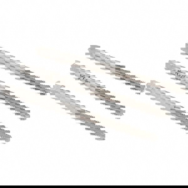 Tap Set: M3 x 0.5 Metric Coarse, 3 Flute, Bottoming Plug & Taper, High Speed Steel, Bright Finish