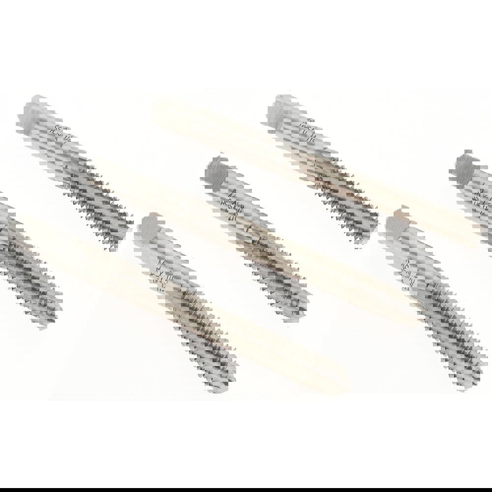 Tap Set: M6 x 1 Metric Coarse, 4 Flute, Bottoming Plug & Taper, High Speed Steel, Bright Finish