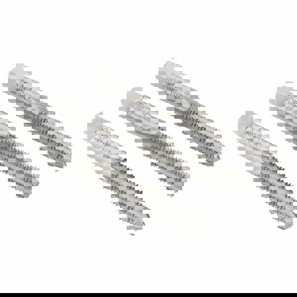 Tap Set: M7 x 1 Metric Coarse, 4 Flute, Bottoming Plug & Taper, High Speed Steel, Bright Finish