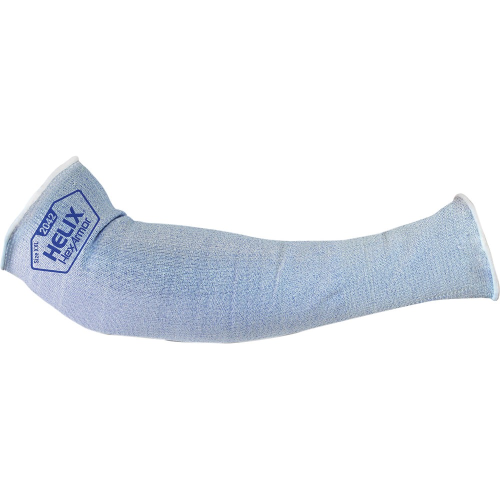 Cut & Puncture-Resistant Sleeves: Size Medium, HPPE, Blue, ANSI Cut A7