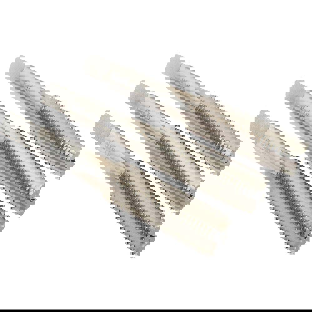 Tap Set: M14 x 1.5 Metric Fine, 4 Flute, Bottoming Plug & Taper, High Speed Steel, Bright Finish