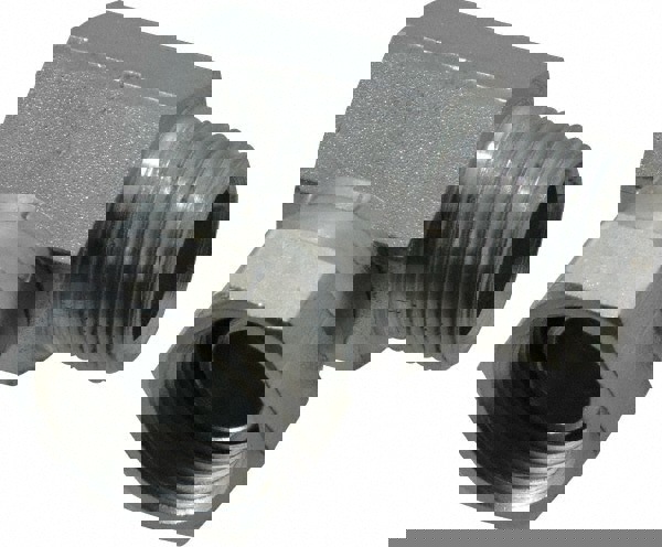 Industrial Pipe 90 &deg; Elbow Adapter: 3/4-14 Female Thread, 3/4-14 Male Thread, FNPSM x MNPT