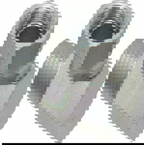 Industrial Pipe 90 &deg; Elbow Adapter: 1-11-1/2 Female Thread, 1-11-1/2 Male Thread, FNPSM x MNPT