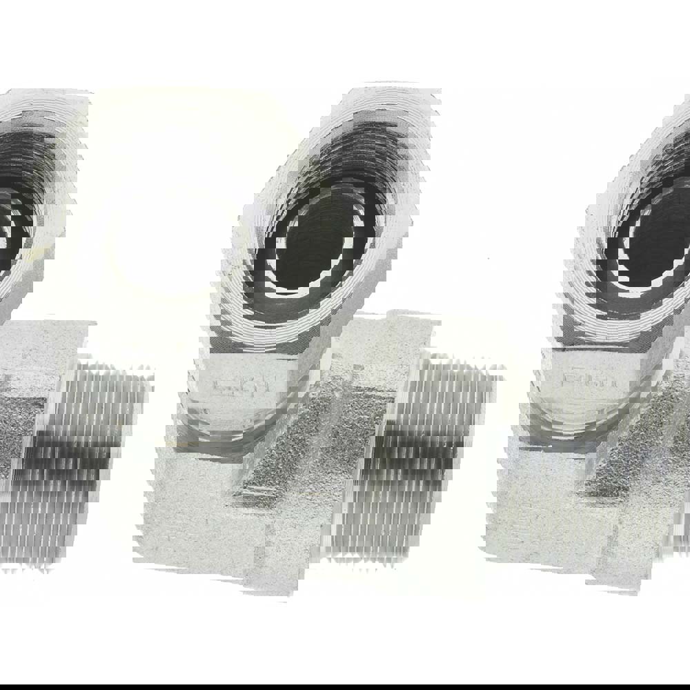 Industrial Pipe 90 &deg; Elbow Adapter: 3/8-18 Female Thread, 3/8-18 Male Thread, FNPSM x MNPT