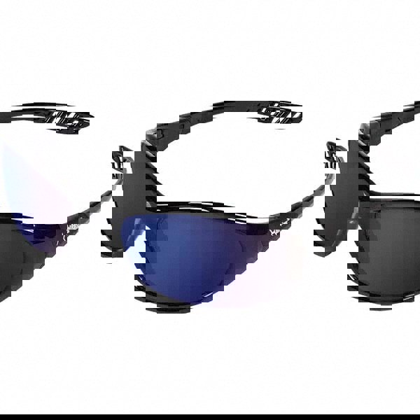 Safety Glass: Scratch-Resistant, Polycarbonate, Blue Mirror Lenses, Full-Framed, UV Protection