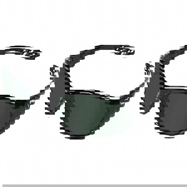 Safety Glass: Scratch-Resistant, Polycarbonate, Green Lenses, Full-Framed, UV Protection