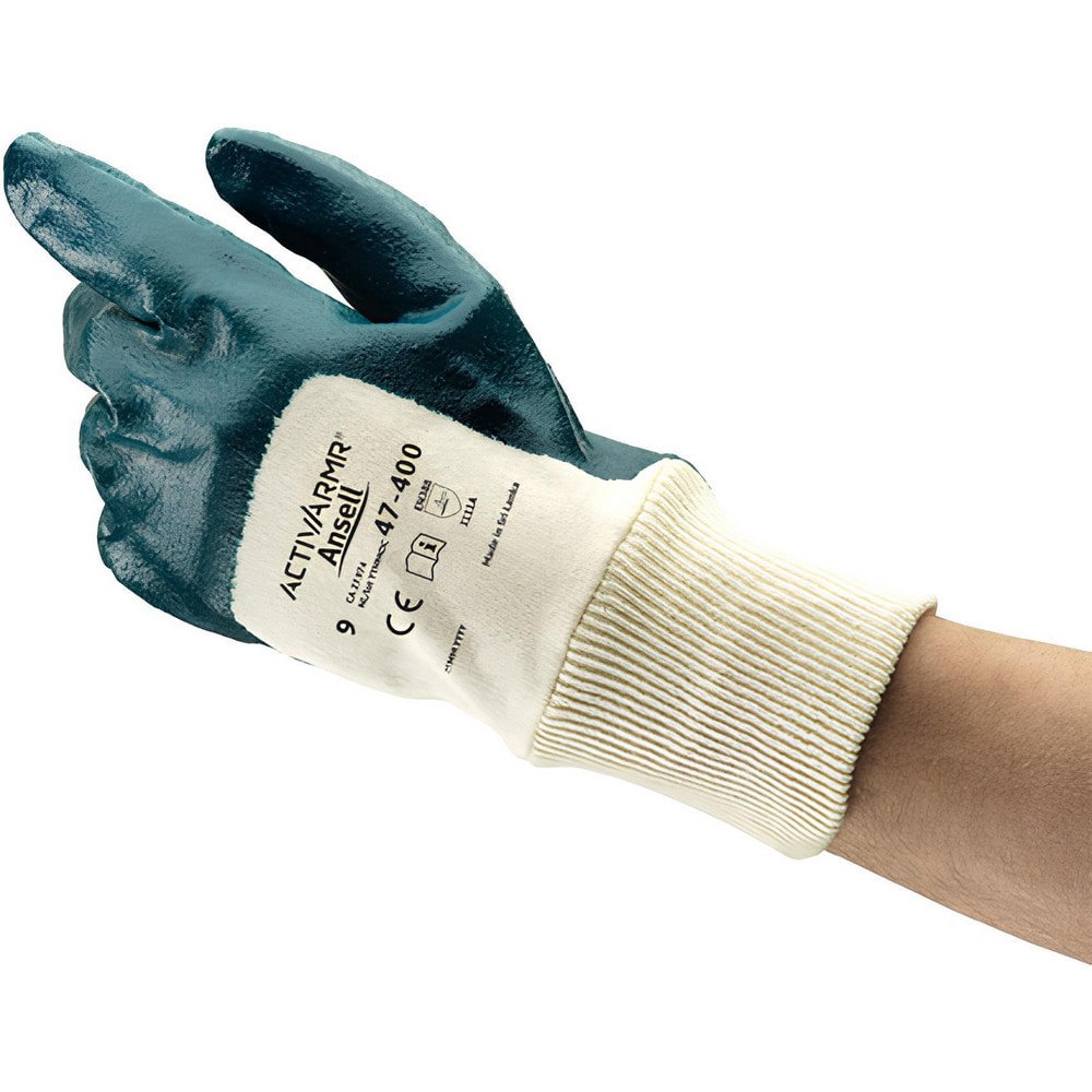 Series 47-400 General Purpose Work Gloves: Medium, Nitrile-Coated Interlock Knit