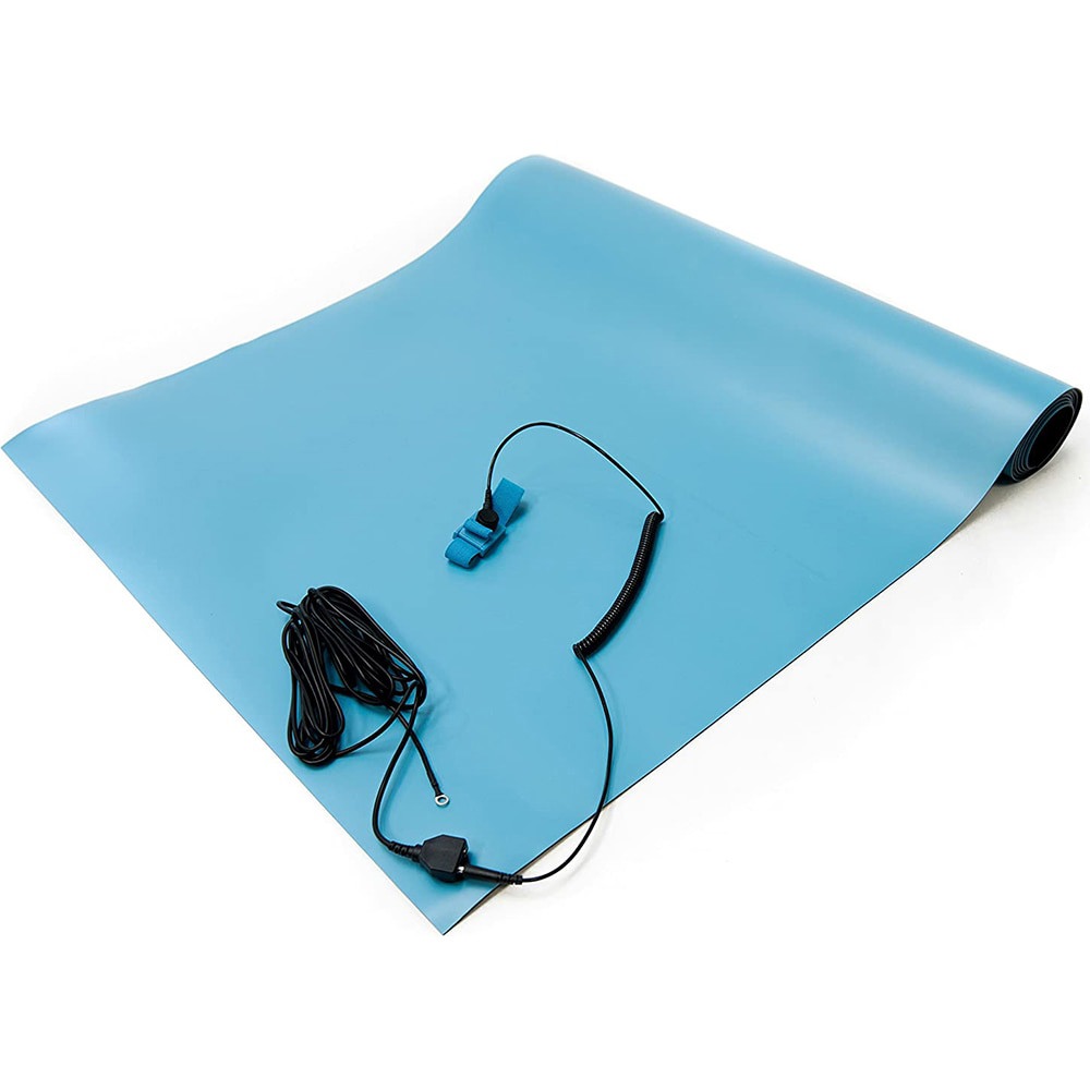 Anti-Static Table Mat: Rubber, 2' OAL, 1.33' OAW, 0.08