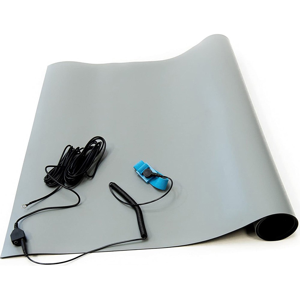 Anti-Static Table Mat: Rubber, 6' OAL, 3' OAW, 0.08