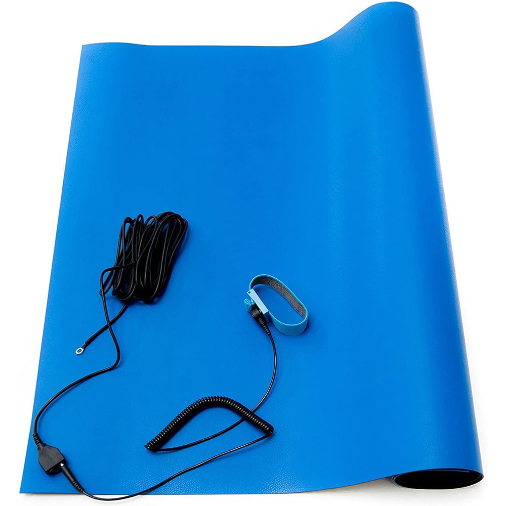 Anti-Static Table Mat: Rubber, 6' OAL, 3' OAW, 0.06