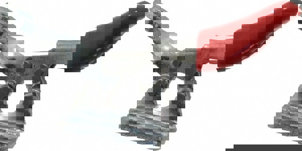 Manual Hold-Down Toggle Clamp: Horizontal, 60 lb Capacity, Solid Bar, Left Flanged Base